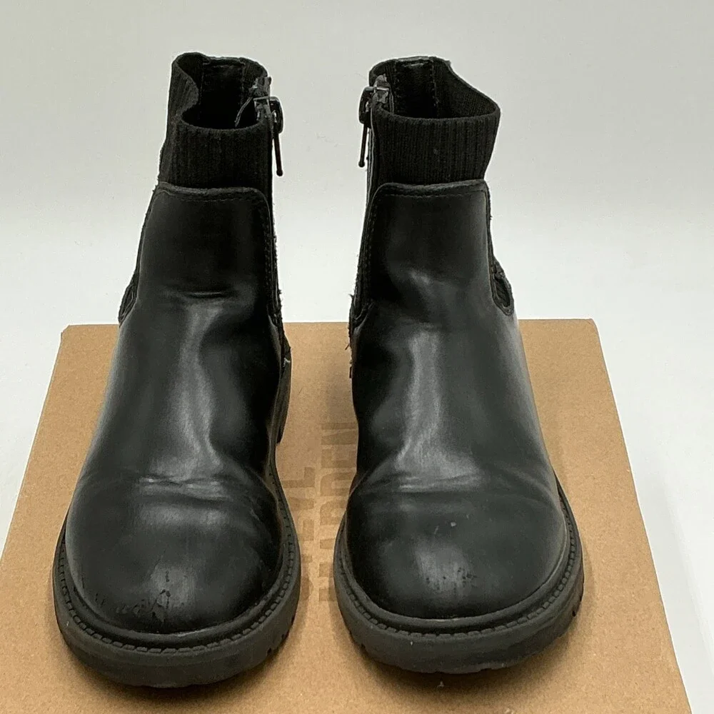 Steve Madden Lilyana Boot Girls 11 Black Elastic Gore Round Toe Chelsea Ebay2730